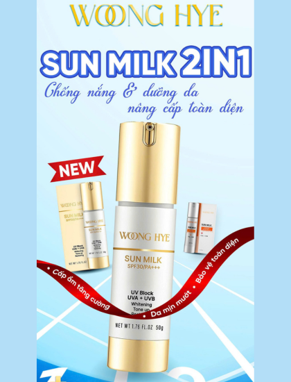 Sun Milk Woong Hye 2in1 - Kem Chống Nắng & Dưỡng Da Nâng Cấp Toàn Diện