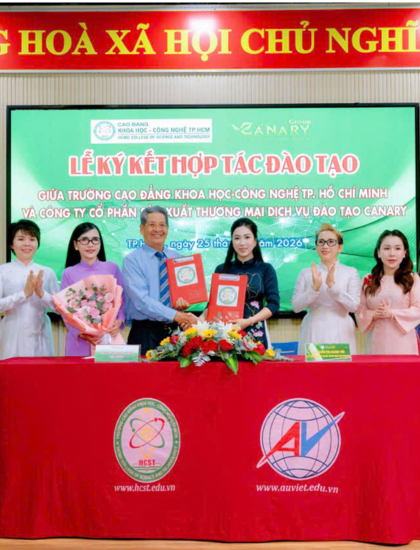 CANARY GROUP KÝ KẾT HỢP TÁC ĐÀO TẠO CÙNG TRƯỜNG CAO ĐẲNG KHOA HỌC & CÔNG NGHỆ TP.HCM