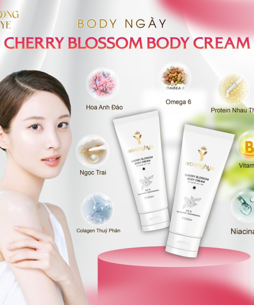 WOONG HYE - CHERRY BLOSSOM BODY CREAM - KEM DƯỠNG BODY NGÀY