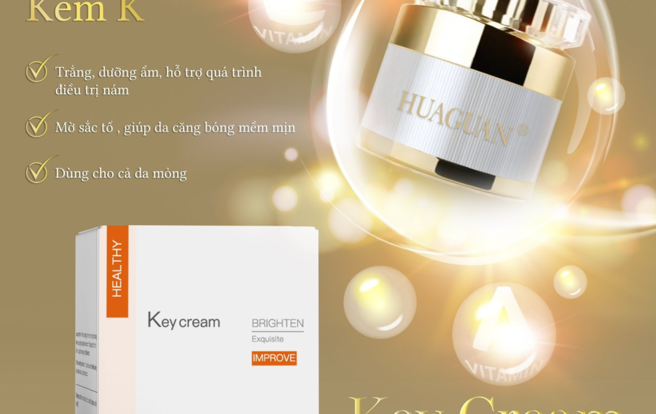 HUAGUAN - KEY CREAM BRIGHTEN - KEM K TRẮNG SÁNG DA