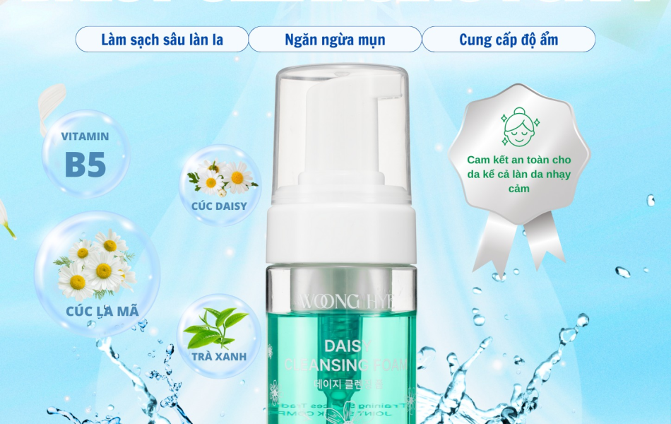 WOONG HYE - DAISY CLEASING FOAM - SỮA RỬA MẶT