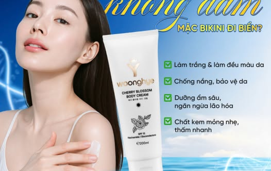 WOONG HYE - CHERRY BLOSSOM BODY CREAM - KEM DƯỠNG BODY NGÀY